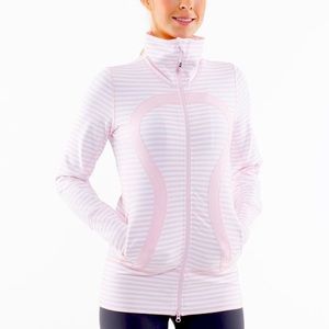 Lululemon Pink Striped In Stride Jacket
